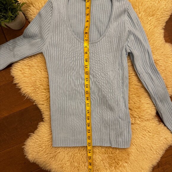 Rolla’s Ribbed Knit Sweater 100% Cotton - M – Baby Blue – EUC - Picture 5 of 6